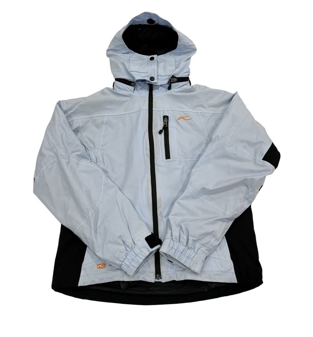 Kjus Womens Storm Hood Ski Winter Jacket Size M Baby Blue Hooded